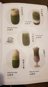 Photo of Menu of Salon de Thé Chinois, Matcha 初代 Drinks