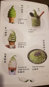 Photos of Menu of Salon de Thé Chinois, Matcha 初代 Ice Creams